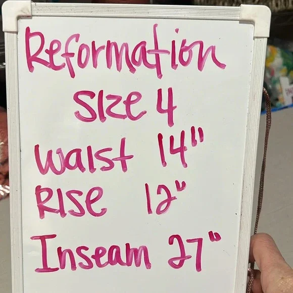 Reformation Blue and Gray Plaid High Rise Pant Size 4 - Picture 2 of 9